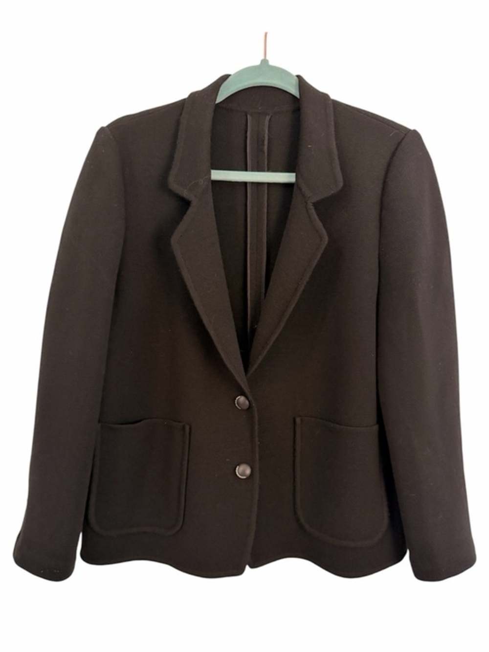 VINTAGE KOREAN S 100% Wool Women’s Blazer Sweater Jacket Black